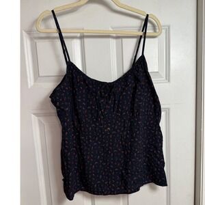 Old‎ Navy Floral Smocked Cami Tank Top Navy Blue Pink Yellow XX Large